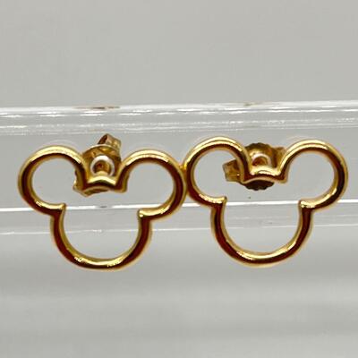 3 pair 14k yellow gold Mickey Mouse pierced earrings TW 5.3 g