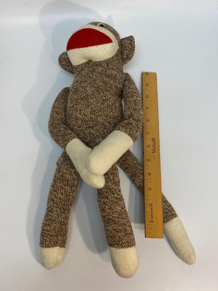 Velcro Hand Sock Monkey Plush Stuffed Animal