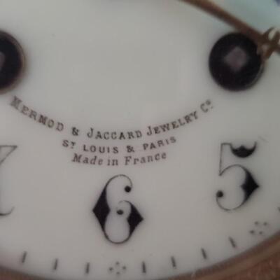 Antique Mermod & Jaccard Jewelry Co. Mantel clock, Porcelain