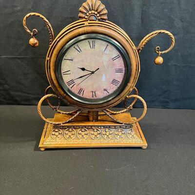 Decorative Metal Copper Toned Clock 