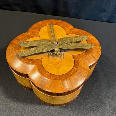 Dragonfly Box of Walnut Burl By Maitland-Smith