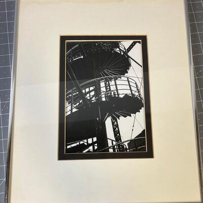 Framed Matted Photo Spiral Staircase
