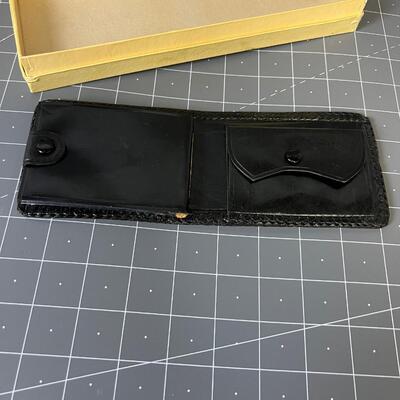 Hand Tolled Black Leather Wallet