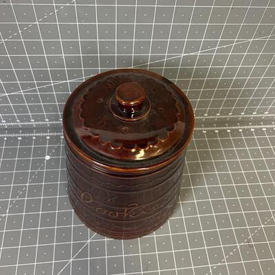 Marcrest, Ovenproof Stoneware Brown Cookie Jar,