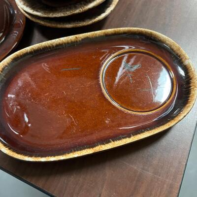 Mixed Large Lot of Hull Ovenware Mirrored Brown 