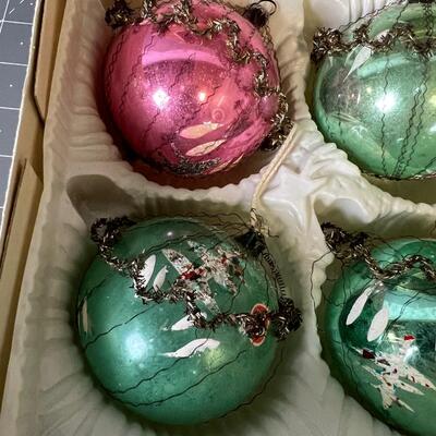 Box of Antique Christmas Ornaments 