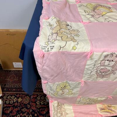 Vintage Hand Made Care Bear Quilt