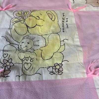 Vintage Hand Made Care Bear Quilt