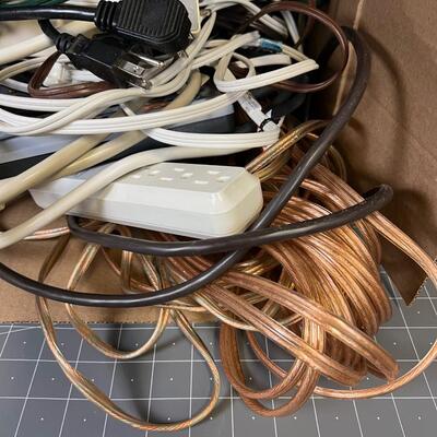 Box Full of Speaker Wire and Plug Bars 