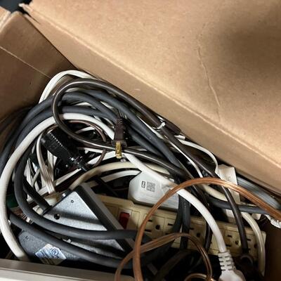 Box Full of Speaker Wire and Plug Bars 