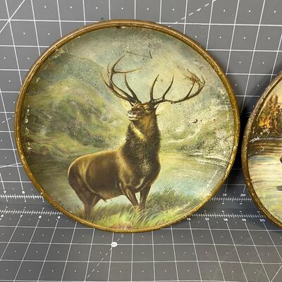 Antique Tin Lithograph Plates: Elk & Moose
