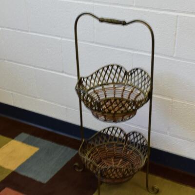 Tiered Metal Woven Baskets