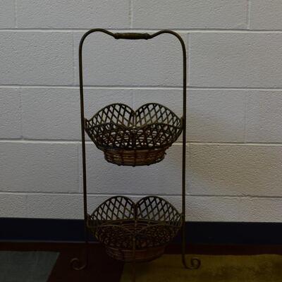 Tiered Metal Woven Baskets