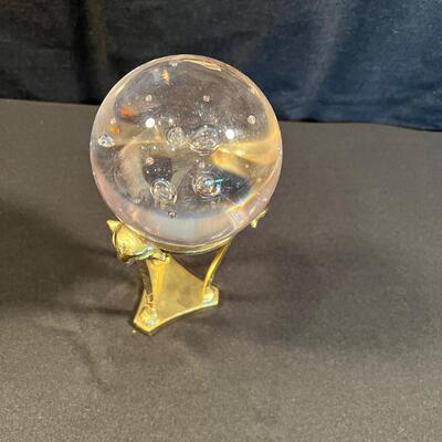 Crystal Ball on Brass Stand 