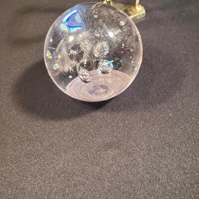 Crystal Ball on Brass Stand 