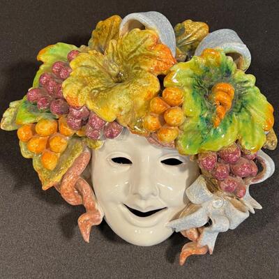 Majolica Ceramic Mask, Italy 
