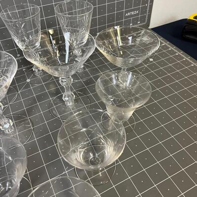 Mixed Lot of Clear Crystal Glasses 