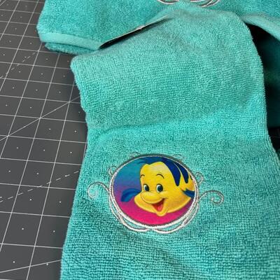 NEW with tags: Arielle Under the Sea (2) Towels and Flounder Hand Towels 
