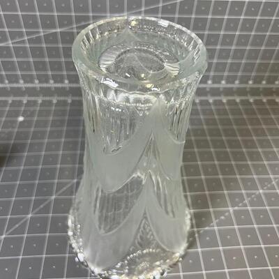Large Press Glass Crystal Vase 