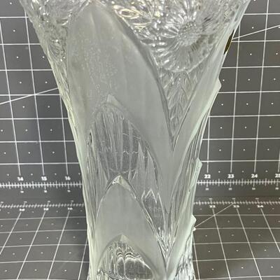 Large Press Glass Crystal Vase 