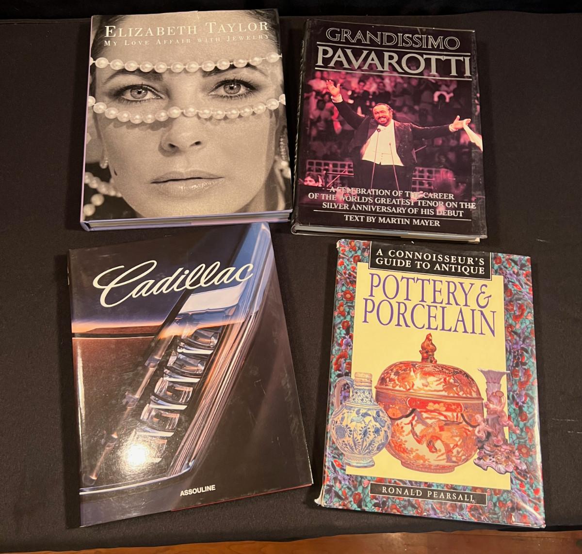 Coffee Table Books Cadillac, Porcelain, Liz Taylor, (4)