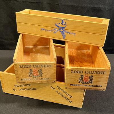 Vintage Wood Boxes from Lord Calvert (5) 
