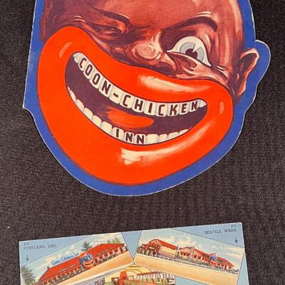 Coon Chicken Inn Menu and Postcard, | EstateSales.org