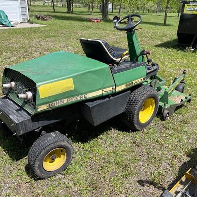 O2- John Deere F930 with 76” mower attachment, and sweeper attachment.