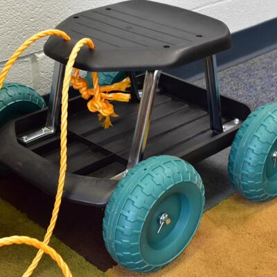 Rolling Gardener's Cart with Seat