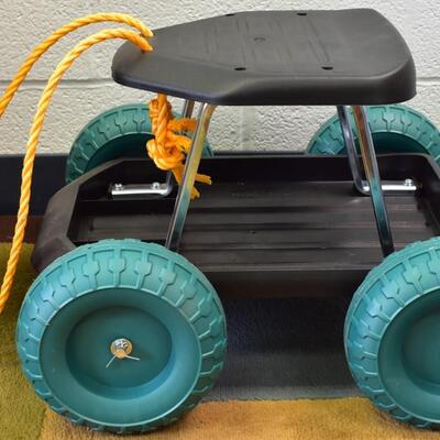 Rolling Gardener's Cart with Seat