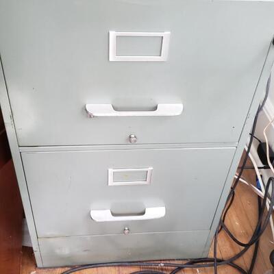 2 drawer file cabinet with keys, Cole Steel, Sea foam color