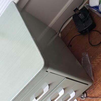 Seafoam green vintage metal desk Cole Steel