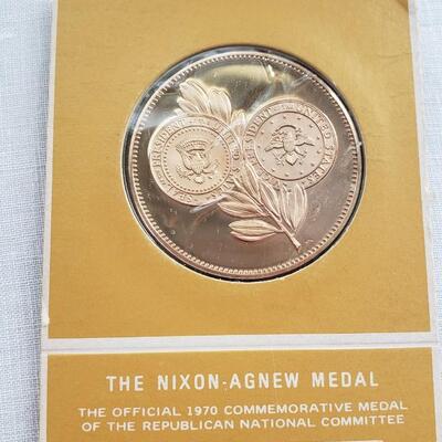 Nixon / Agnew  Commemorative coin Bronze 1970 Franklin Mint