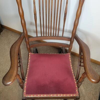 BEAUTIFUL  ANTIQUE WOODEN GLIDER ROCKER