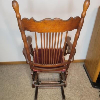BEAUTIFUL  ANTIQUE WOODEN GLIDER ROCKER