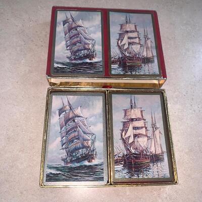 Vintage ship playing cards