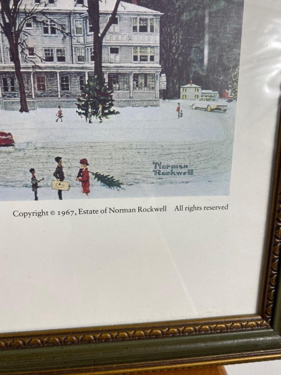 Norman Rockwell Print Stockbridge Main Street Christmas