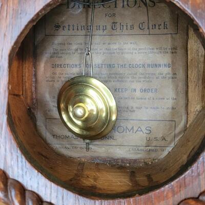 ANTIQUE SET THOMAS "REGULATOR" WALL HANGING CLOCK