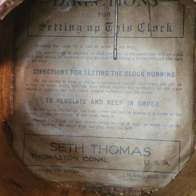 ANTIQUE SET THOMAS "REGULATOR" WALL HANGING CLOCK