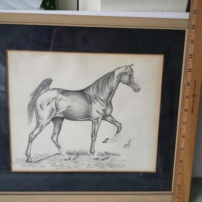 Original framed drawing of horse