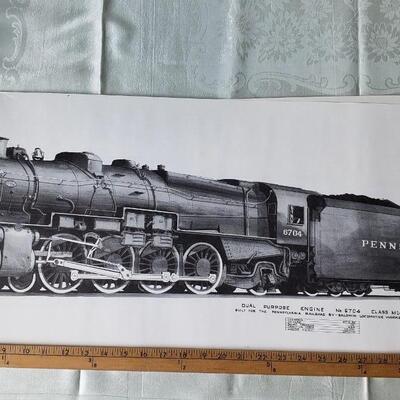 Dual Purpose Engine 6704 Train print Alvin Staufer copyright 1969