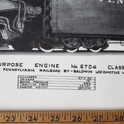 Dual Purpose Engine 6704 Train print Alvin Staufer copyright 1969