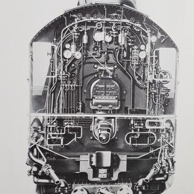 Train Schematic vintage print, 3 feet long!