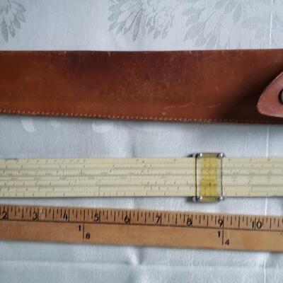 Slide ruler and leather case Pickett