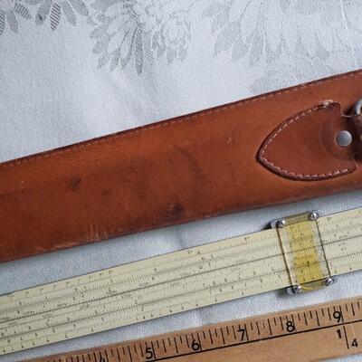Slide ruler and leather case Pickett