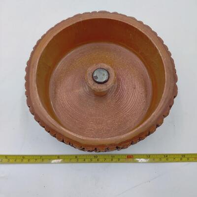 VINTAGE WOOD NUT CRACKING BOWL W/ TOOLS