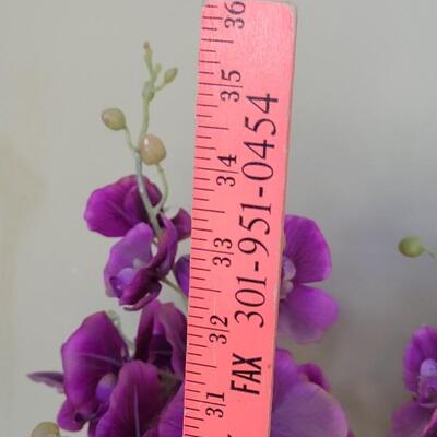 Lot 10: (2) Large Faux Orchid Potted Plants