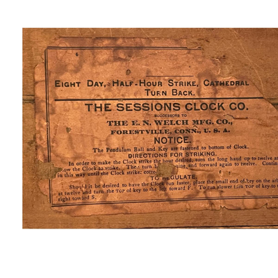 Sessions Mantle Clock with Two Bronze and Marble Compoteâ€™s