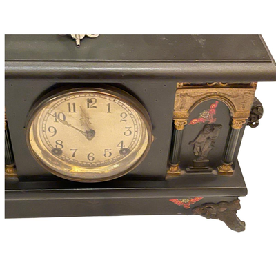 Sessions Mantle Clock with Two Bronze and Marble Compoteâ€™s