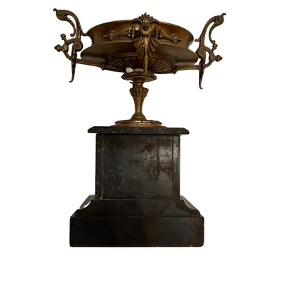 Sessions Mantle Clock with Two Bronze and Marble Compoteâ€™s
